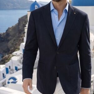 Italian Designer Piombo Dark Blue Blazer